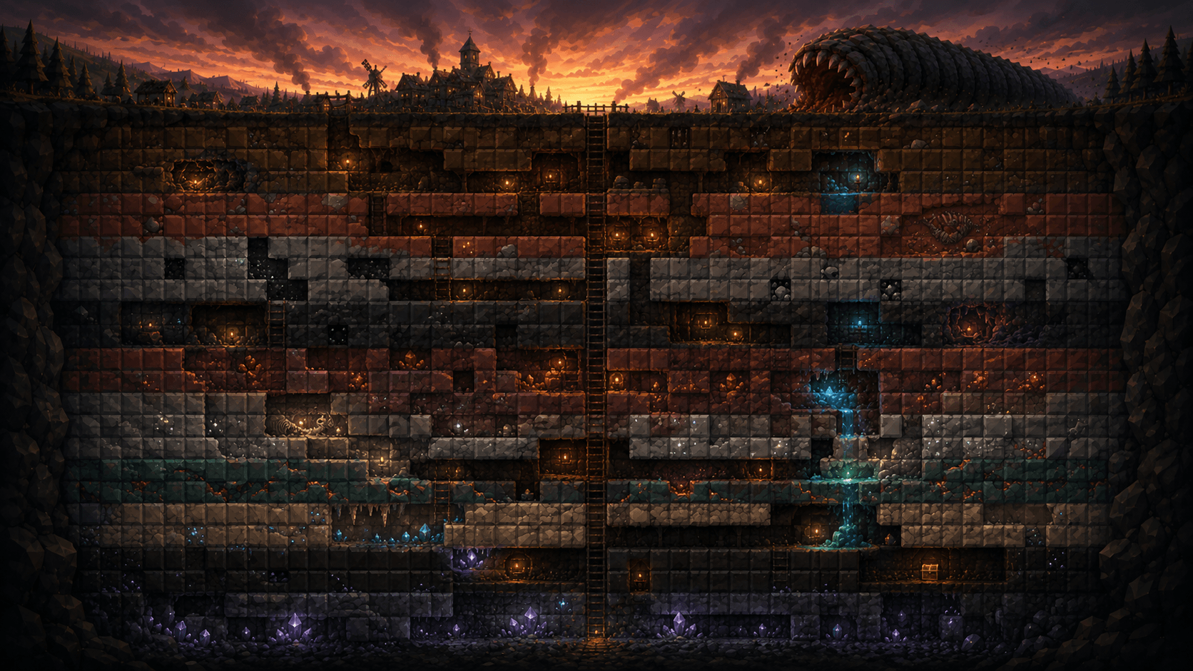 Digging deep underground through layers of rock